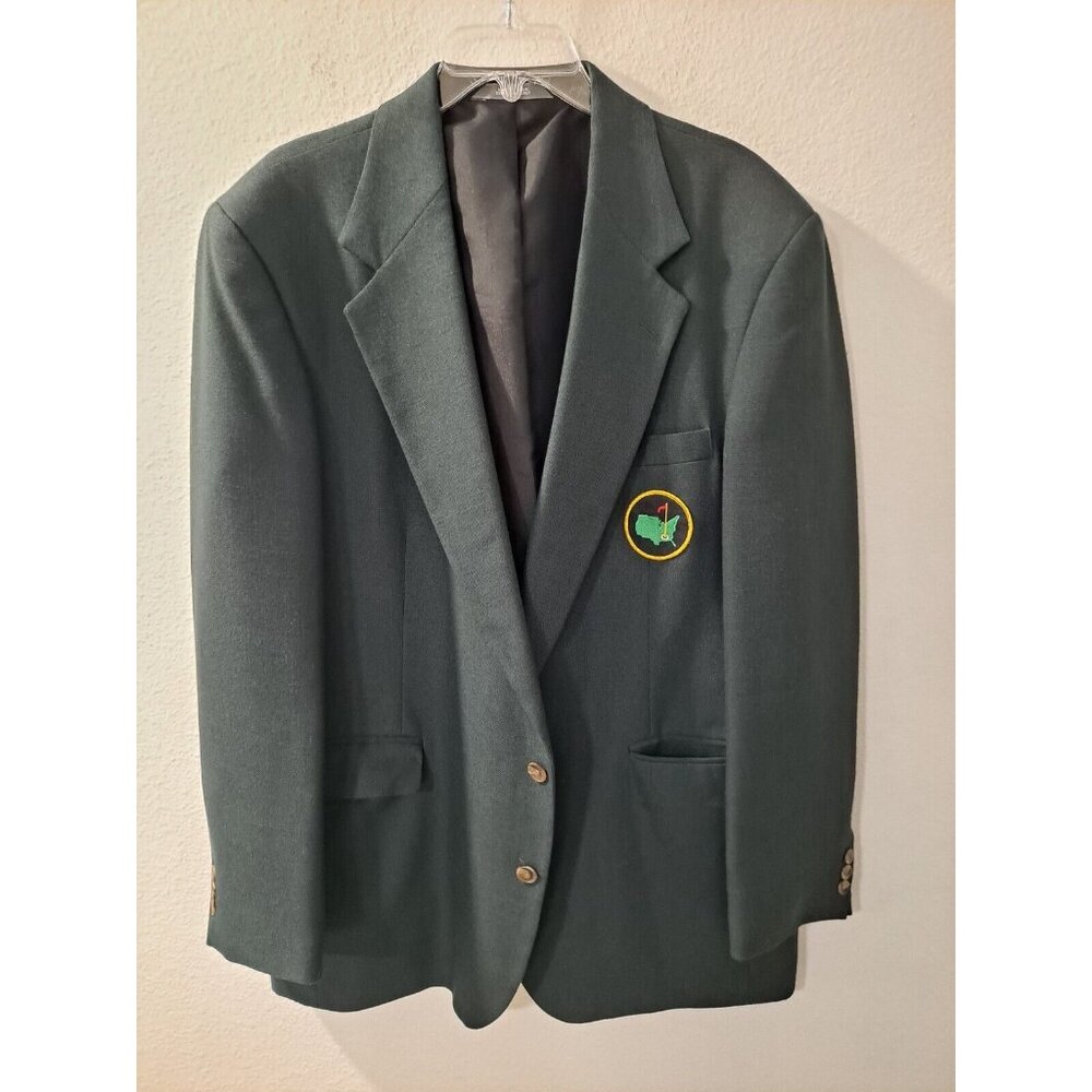 Haggar Masters Golf Men's Green Sports Coat Blazer Patch Classic Iconic, 46R